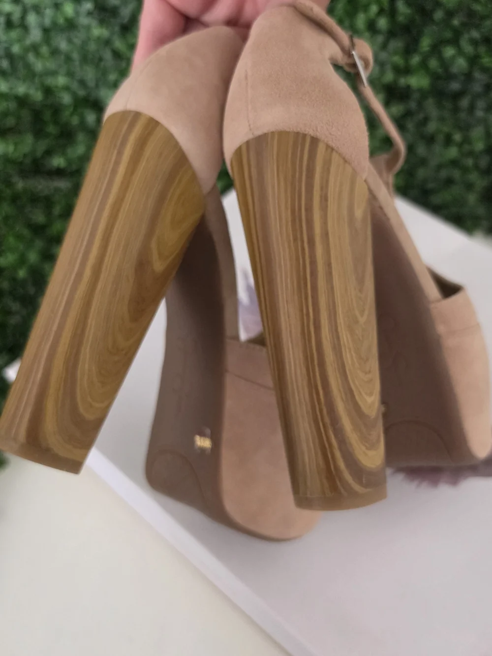 Jessica Simpson Blush Suede Platform T-Strap Heels